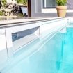 Skimmer pour piscine à niveau haut et large bouche, bleu clair.
