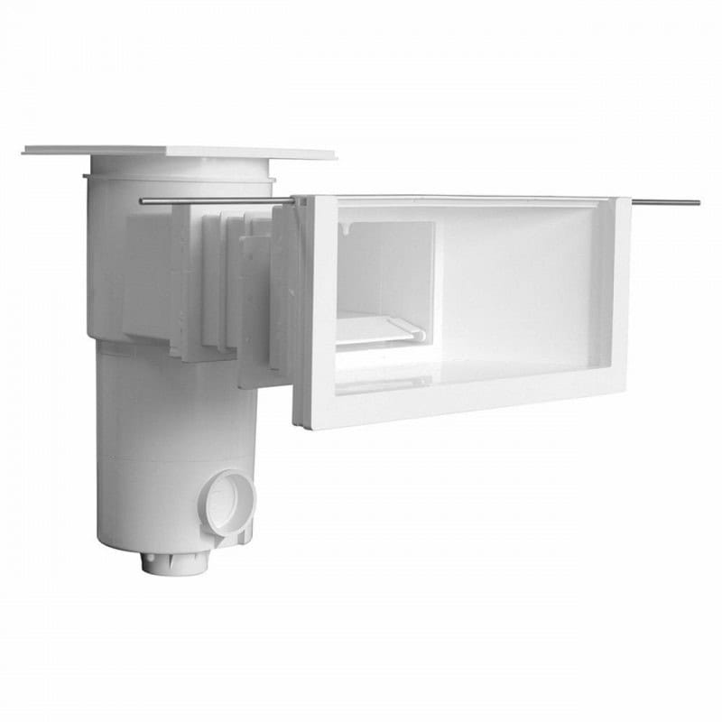 Skimmer Aquareva blanc pour ligne d'eau haute, adapté aux piscines.