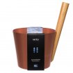 Seau de sauna Rento couleur cuivre avec pilon en bois, idéal pour un usage sauna et bien-être.