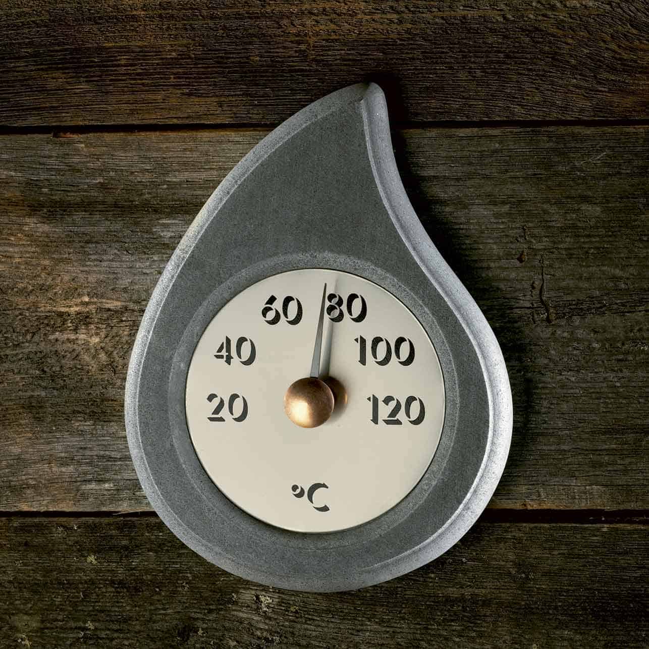 Thermomètre de sauna en stéatite pour un usage sauna et bien-être.