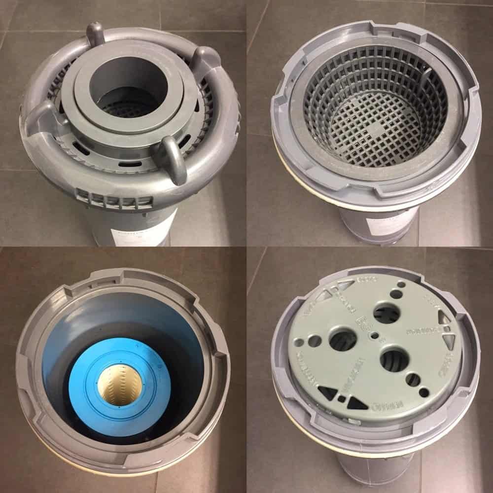 Cartouche EGO³ pour filtre de piscine, gris foncé, facile à installer.