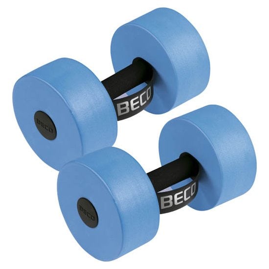 Haltères aquatiques Beco bleus pour l'entraînement aquatique et le fitness.