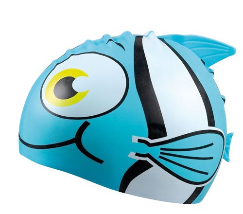 Beco bonnet de bain pour enfants Silicone - Motif animal poisson bleu