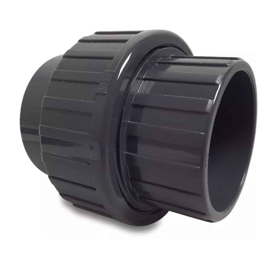Raccord union PVC 3/3 63mm 2x raccord à coller