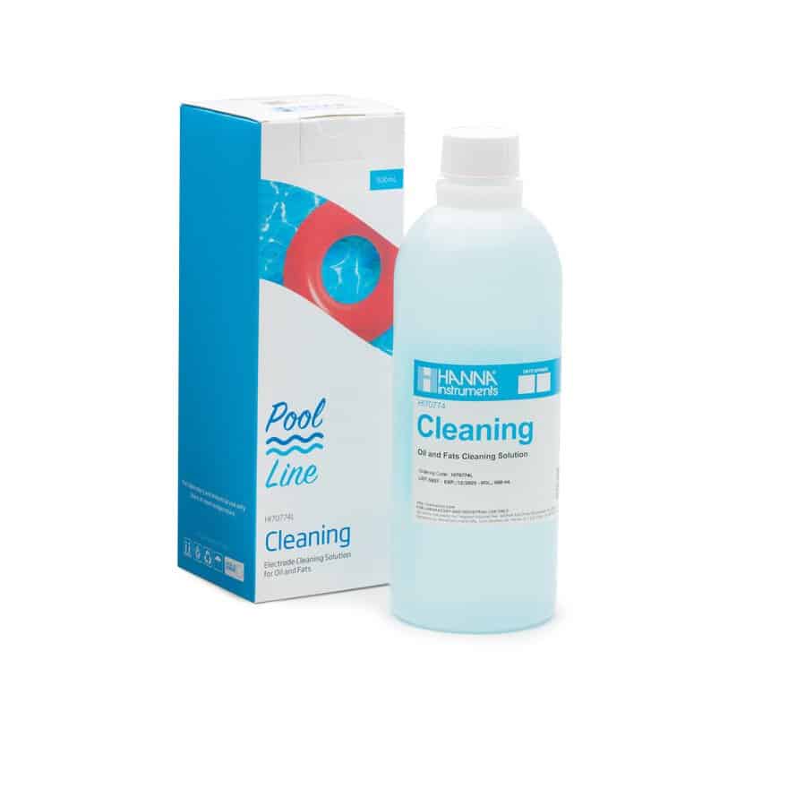 Liquide nettoyant pour huile et graisse dans les piscines, flacon 500 ml.