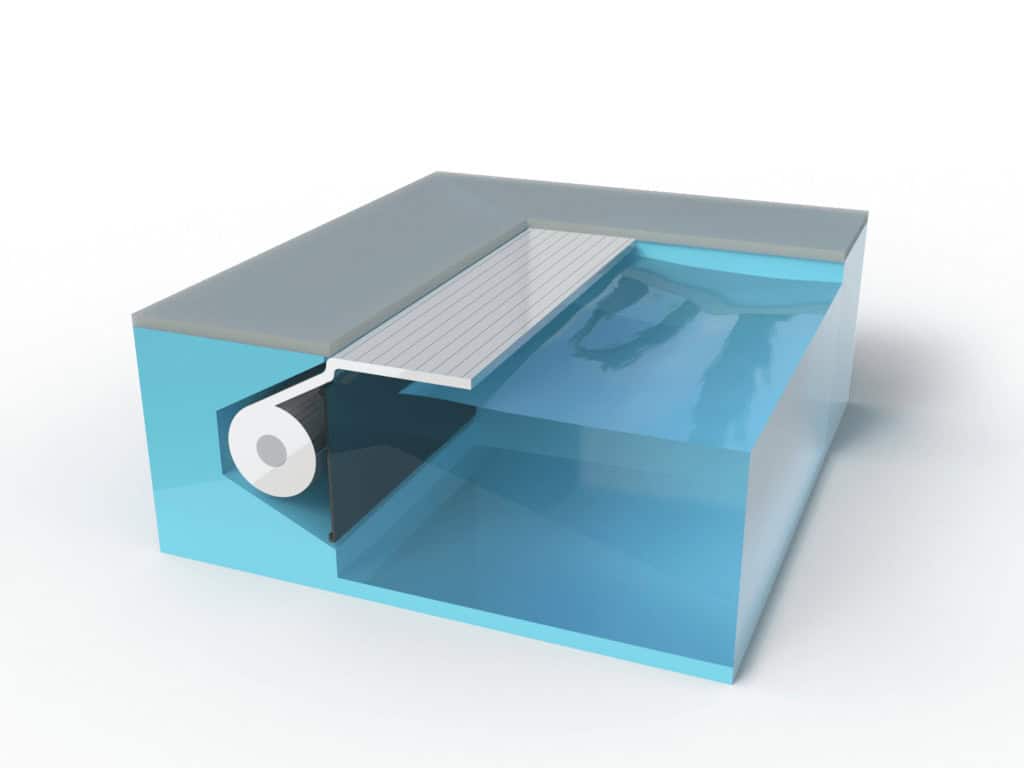 Lamelles de volet roulant pour la protection et l'intimité de la piscine.