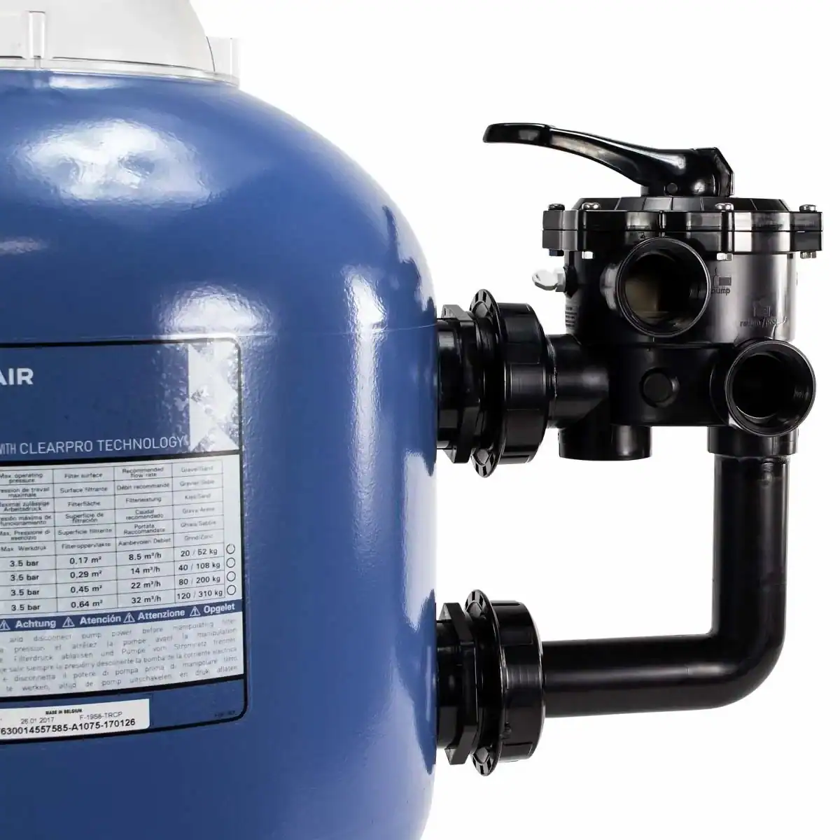Vanne 6 voies Pentair 1,5" sidemount pour filtre à sable Triton