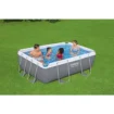 Piscine Bestway Power Steel 282x196x84 cm avec pompe de filtration et accessoires.