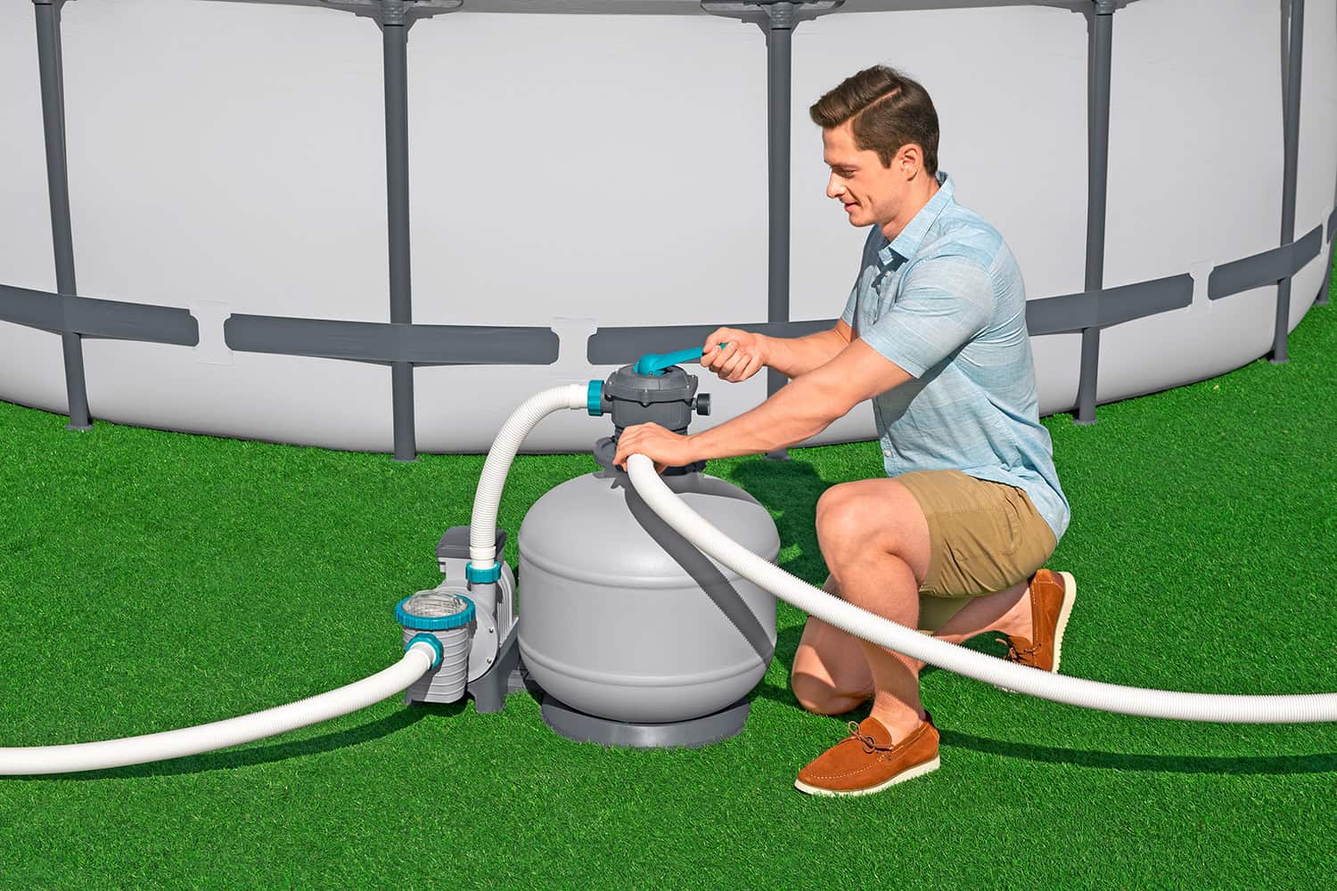 Kit filtre à sable pour le nettoyage de piscine, facile à installer et efficace pour la filtration de la piscine.