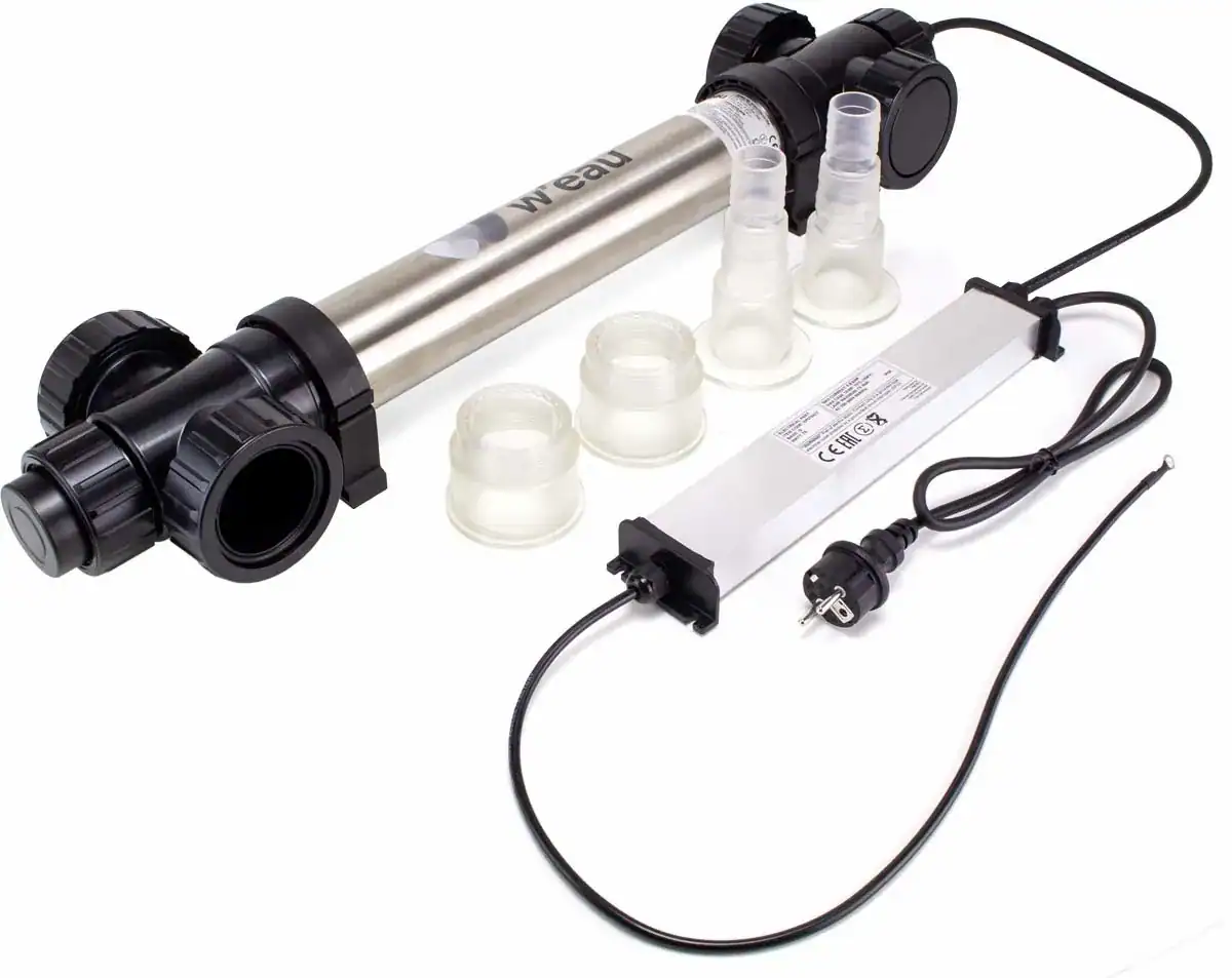 Filtre UV-C pour le nettoyage de la piscine et le traitement de l'eau, 75 watts, accessoires inclus.