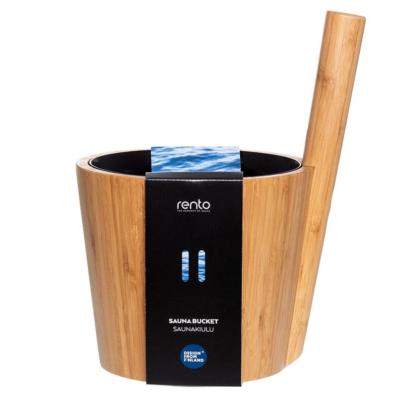 Seau à sauna Rento avec cuillère - Bambou (5L)