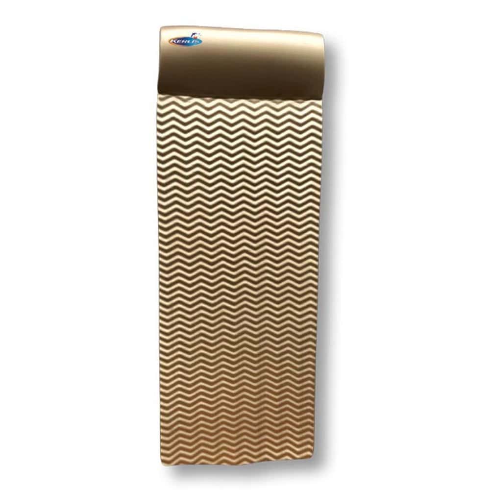 Matelas en mousse américain de couleur or avec motif en zigzag.