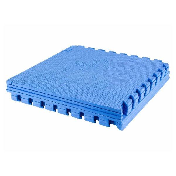Dalles de sous-couche bleues pour piscine, 1,9 m², adaptées à installer sous la piscine.