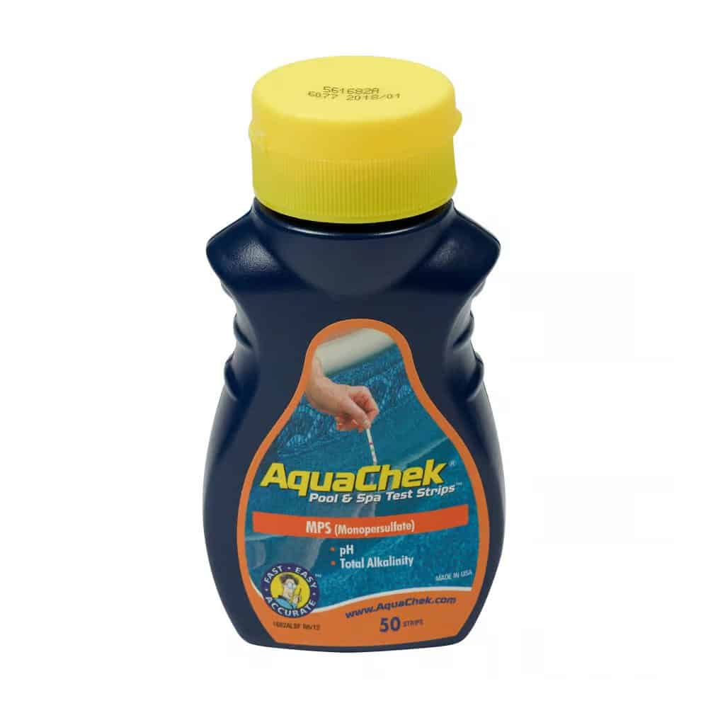 Bandelettes de test AquaChek Orange 3 en 1 pour le contrôle de l'eau de piscine, y compris l'oxygène actif.