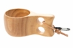 Gobelet de camping en bois avec clip, idéal pour les activités outdoor et le camping.