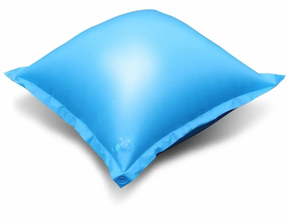Coussin d'hiver bleu clair pour bâche de piscine, adapté à la protection en hiver.