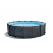 Piscine Intex Graphite Grey Panel avec pompe à filtre à sable et accessoires, idéale pour la détente estivale.