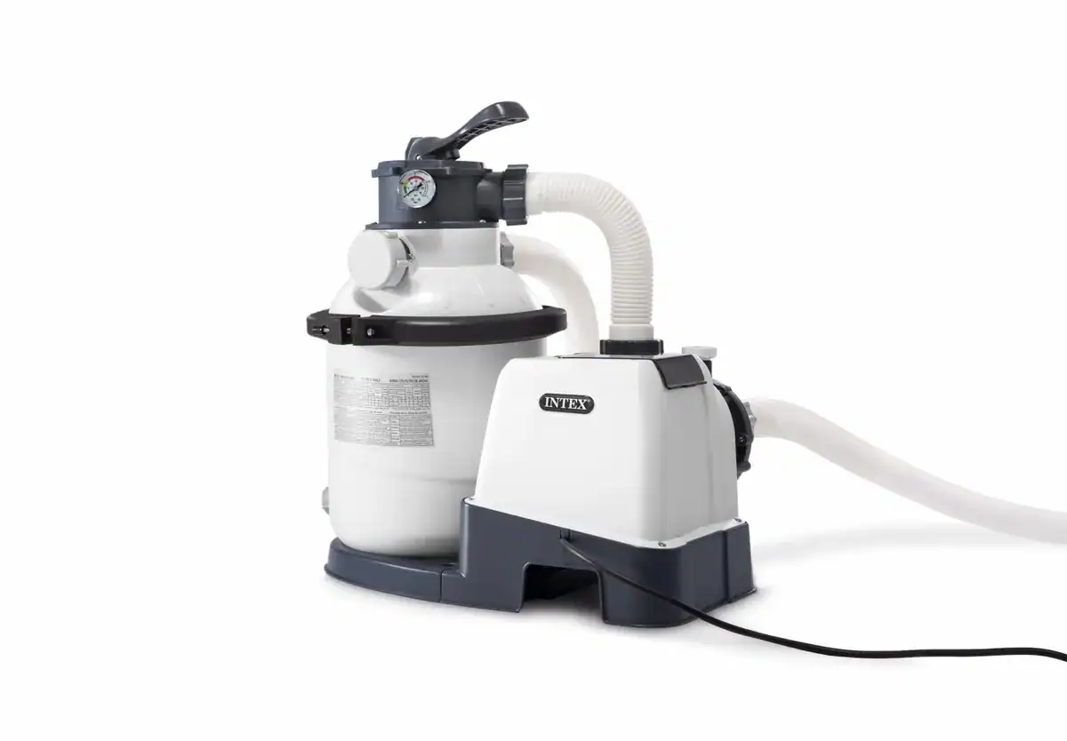 Pompe à filtre à sable pour piscines Intex avec filtration puissante.