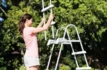 Échelle de sécurité pour piscine, marches amovibles, adaptée aux piscines Intex 91-107 cm de haut.