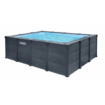 Piscine Intex Graphite Grey Panel avec pompe à filtre à sable et accessoires, idéale pour la détente estivale.