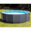 Piscine Intex Graphite Grey avec pompe à filtre à sable, adaptée au jardin, 478x124 cm, accessoire inclus.