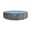 Piscine Intex Greywood Prism Frame avec pompe filtrante et accessoires.