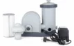 Pompe filtrante Intex C1500 pour le nettoyage de la piscine, 5678 litres par heure, filtre et adaptateur secteur inclus.