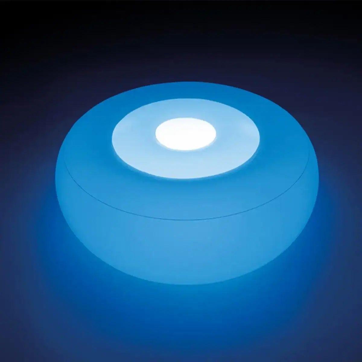 Pouf gonflable LED Intex, éclairé et confortable, idéal pour la détente et la décoration.