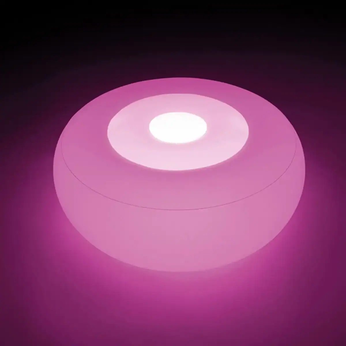Pouf gonflable LED Intex avec lumière d'éclairage colorée, idéal pour l'intérieur et l'extérieur.