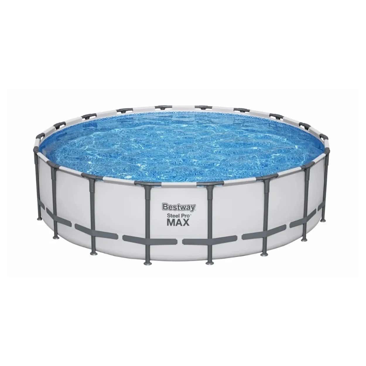 Piscine gonflable robuste avec pompe filtrante et accessoires.