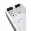 Spa de luxe pour 3 personnes avec jets de massage et appuie-têtes.