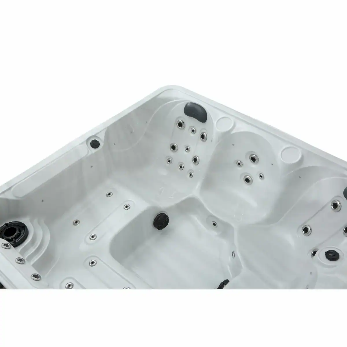 Jacuzzi de luxe avec jets de massage et éclairage pour la détente dans votre piscine.