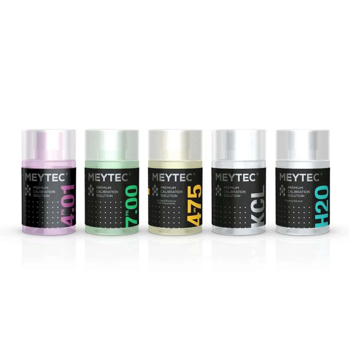 Set d'étalonnage complet Meytec (pH 4.01/7.00/475mV/KCL/H20)