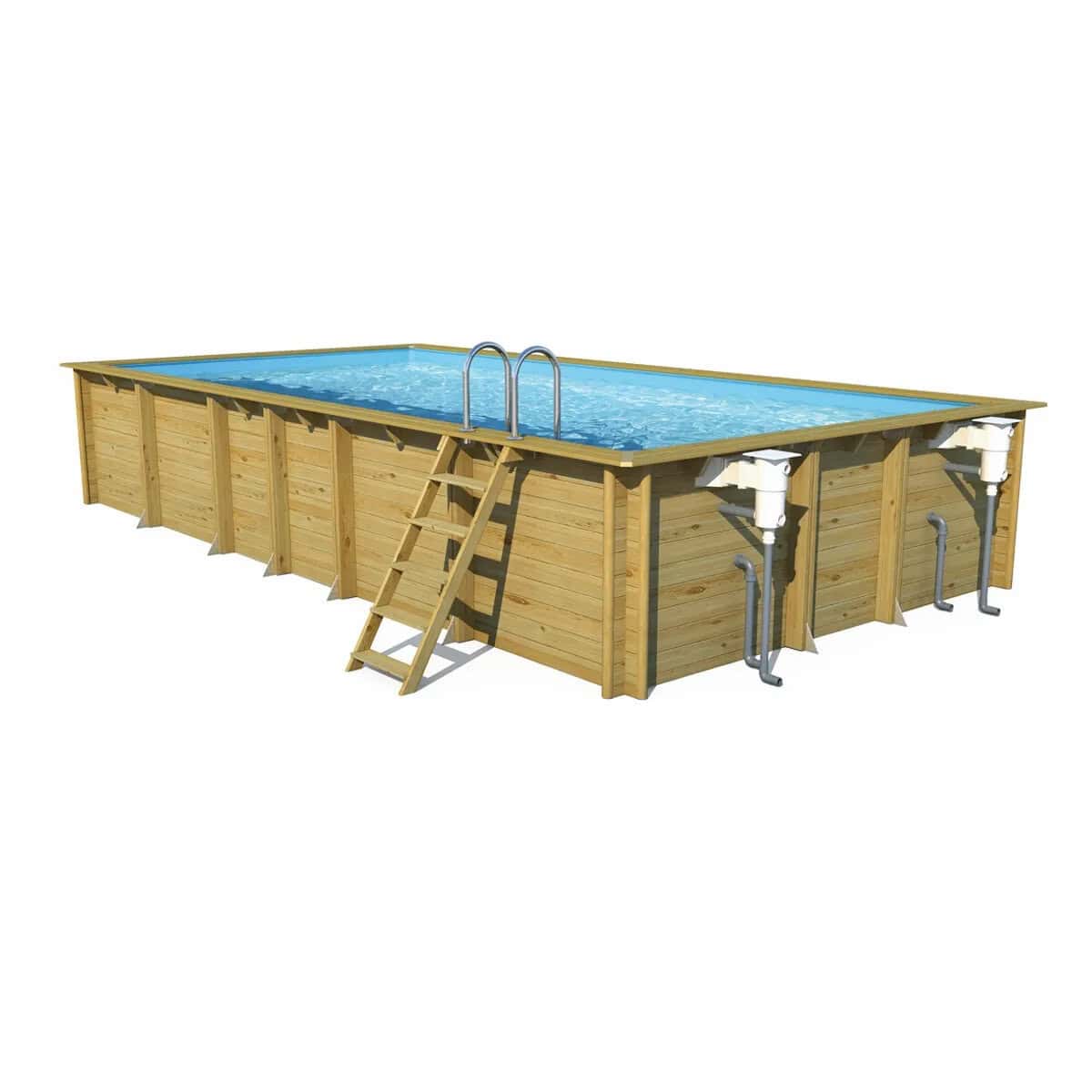 Piscine en bois Weva rectangle 6 x 3 (hauteur 1,46 mètre)