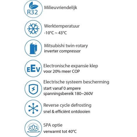 Pompe à chaleur Inverter pour piscine, pour un chauffage économe en énergie et silencieux de votre piscine.