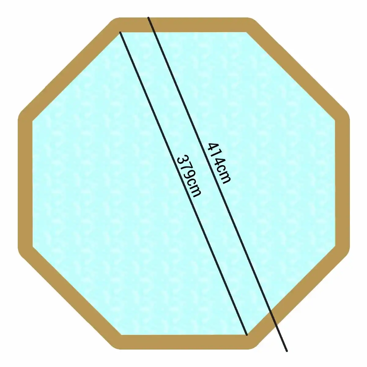 Piscine en bois Tropic Octo 414 aux dimensions 414x379 cm, hauteur 1,20 mètre.