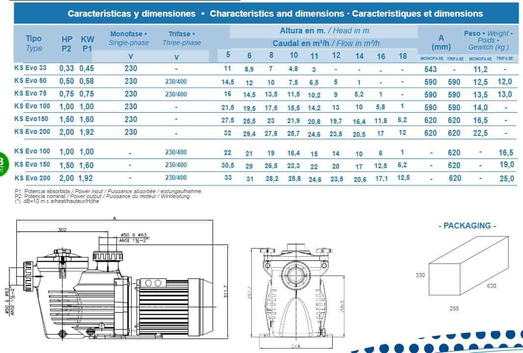 Pompe de piscine robuste pour grandes piscines, économe en énergie et puissante pour une circulation de l'eau optimale.