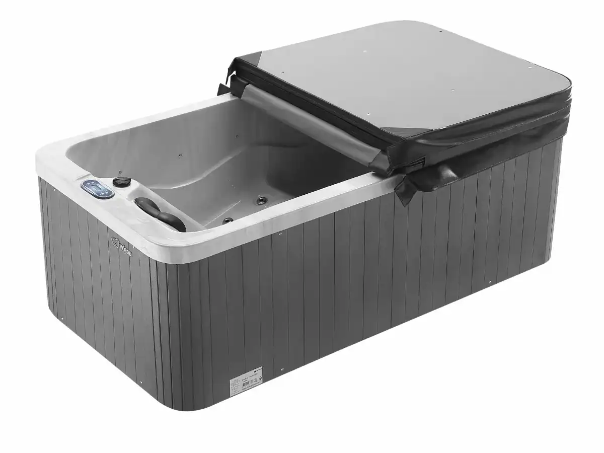 Spa pour 2 personnes avec couverture et fonctions de luxe.