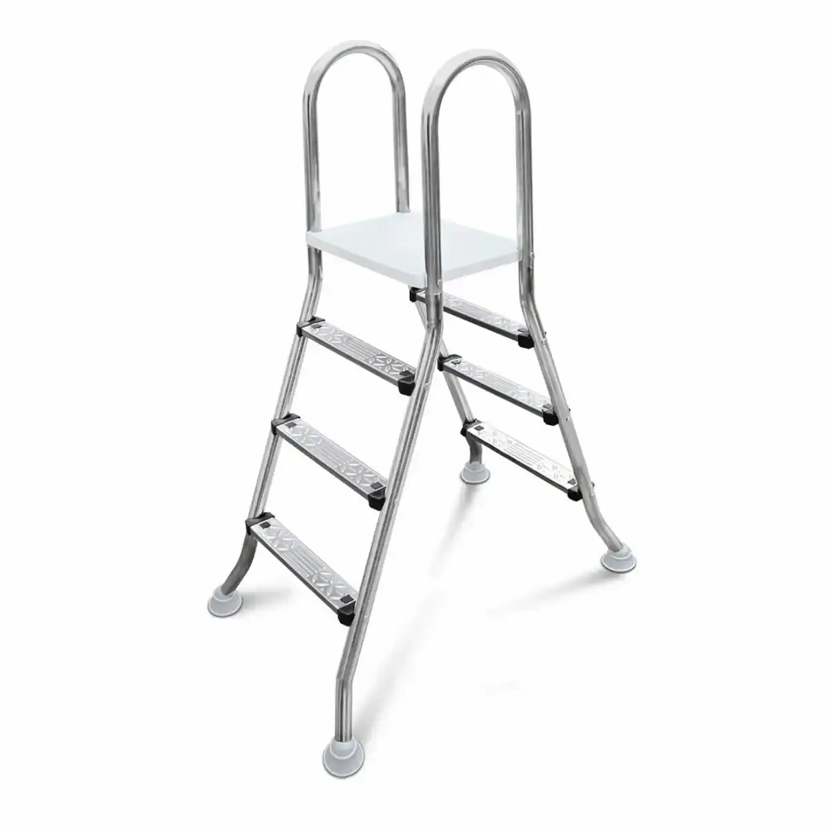 Échelle de piscine en inox avec 2x3 marches pour un accès sûr à la piscine.