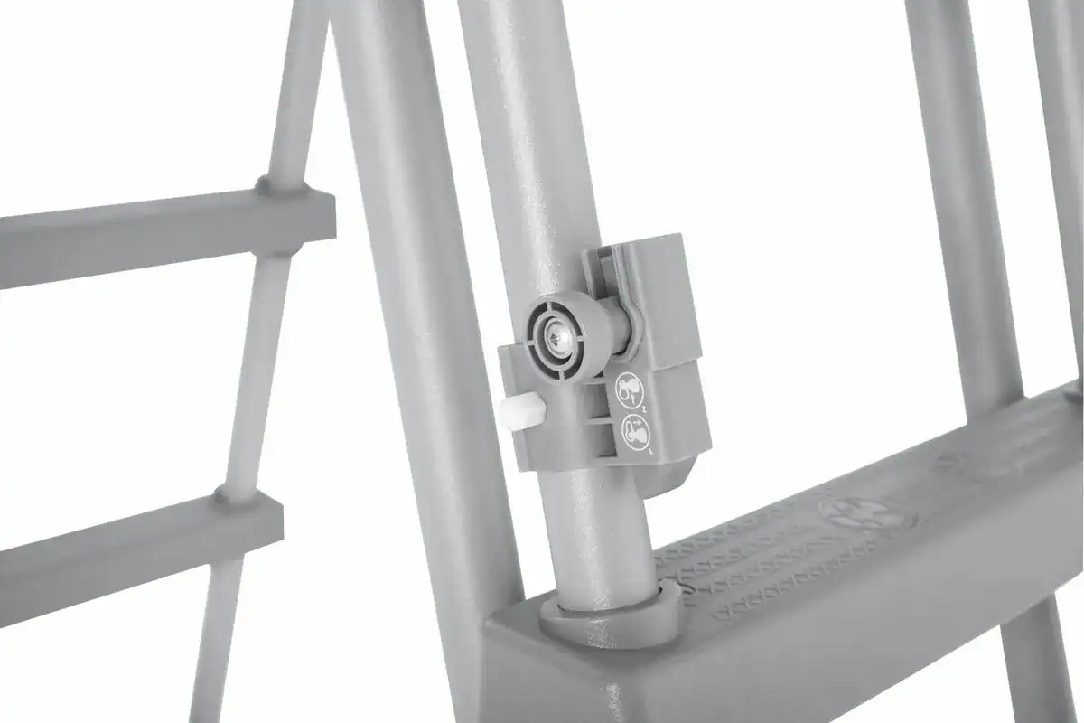 Escalier de piscine amovible pour piscines Bestway, avec construction robuste et marches réglables.