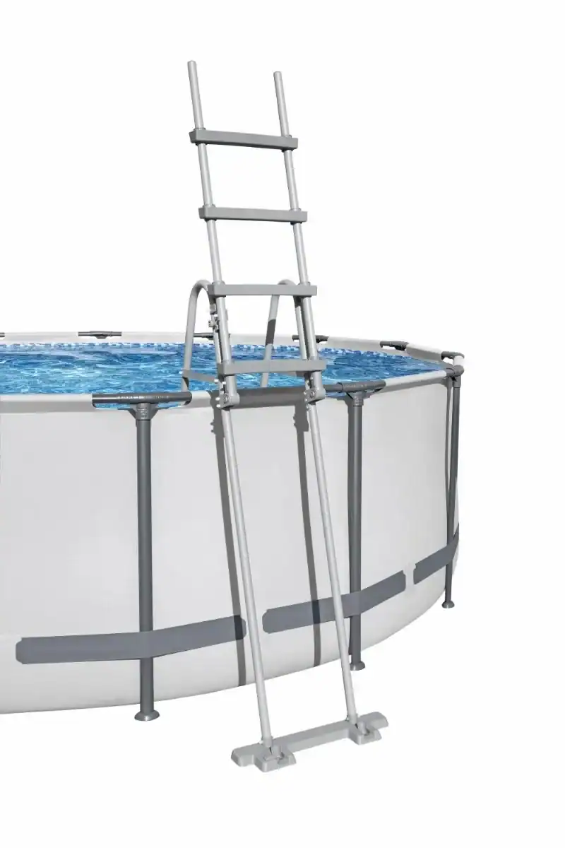 Escalier de piscine pour piscines Bestway, réglable de 107 à 122 cm, avec marches amovibles pour une sécurité.