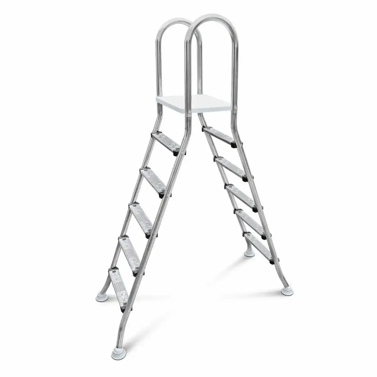 W'eau Échelle de piscine A-frame en inox 2 x 5 marches - AISI 304