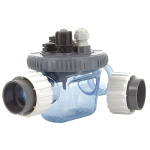 Chambre de débit pour installations de filtration de piscine.