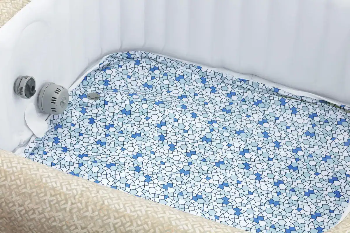 Spa gonflable pour 7 personnes avec technologie Airjet économe en énergie. Parfait pour se détendre aux P.