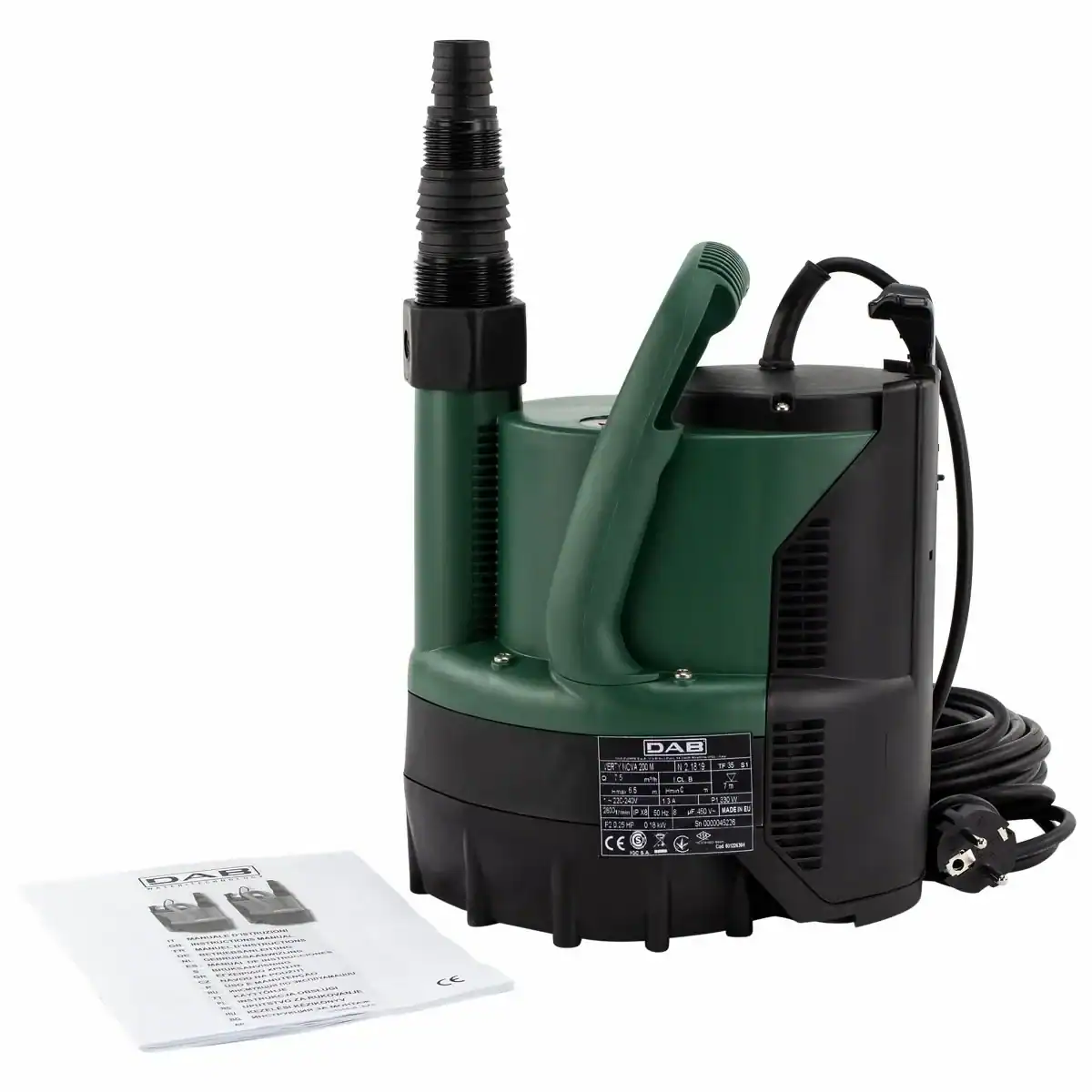 Pompe submersible DAB Verty Nova 200 avec flotteur interne pour pompes à eau de piscine.