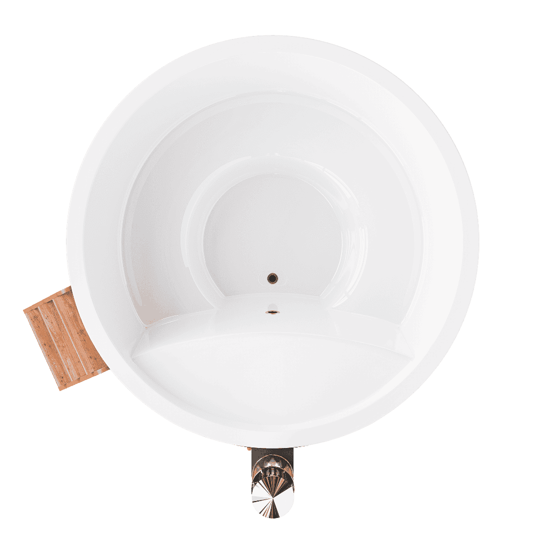 Hot tub PolarSpa Elite 220 avec chauffage intégré et sièges luxueux.
