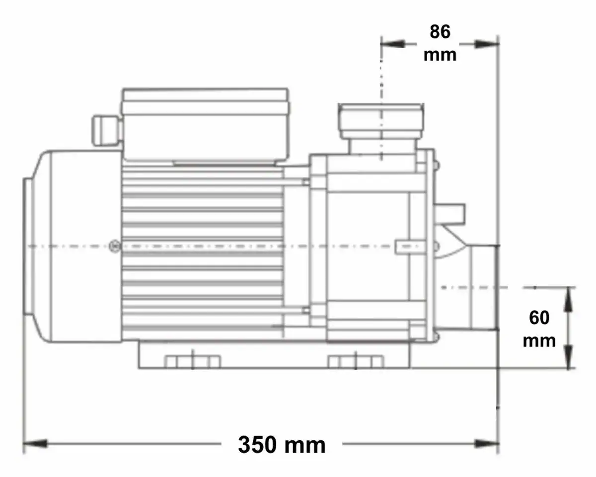 Pompe de circulation pour piscines et spas, 1 CV, pompe à eau compacte et efficace.