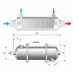 Échangeur de chaleur pour piscines, inox, chauffage de l'eau efficace.