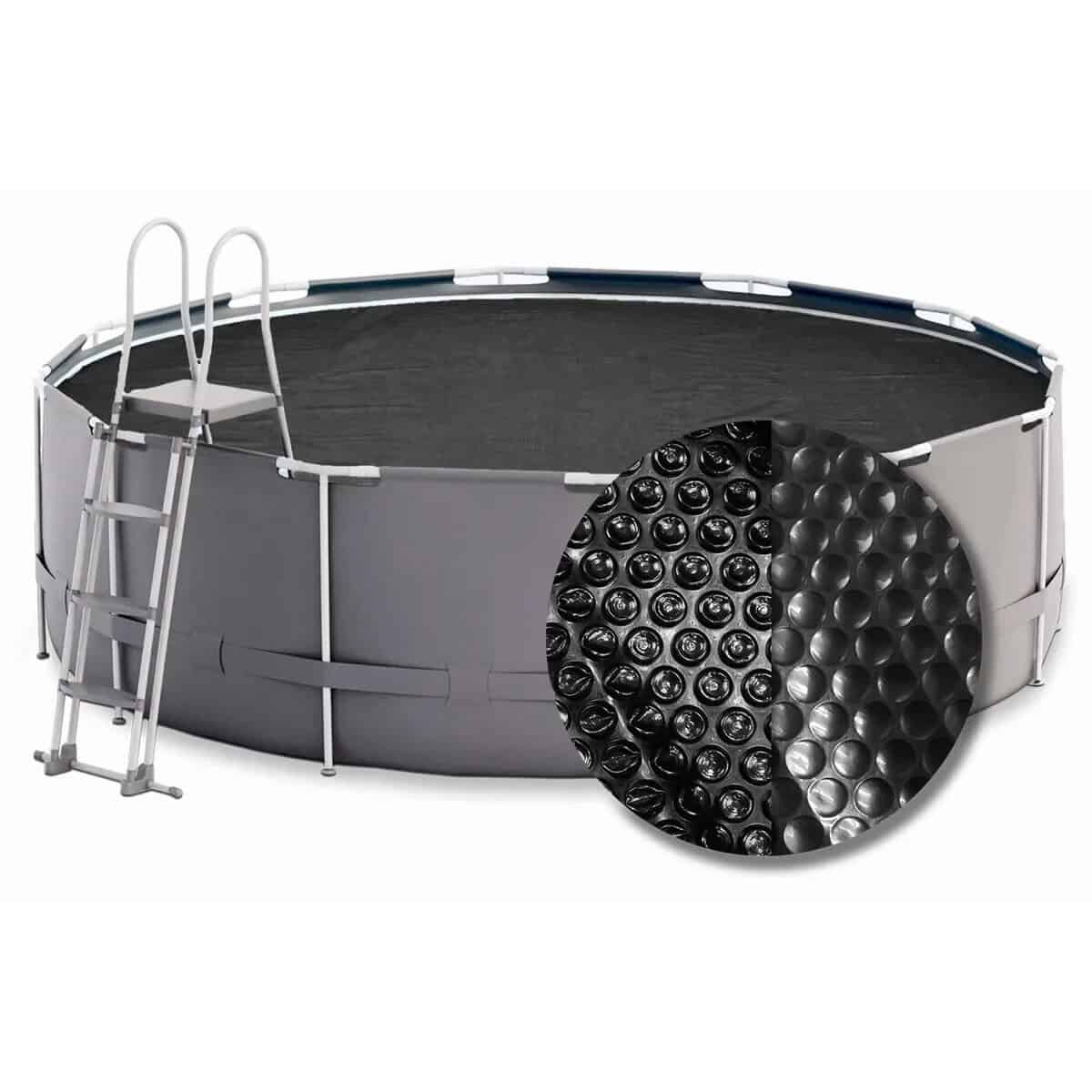 W'eau Premium couverture solaire ronde - 500 cm (dimension bâche 494) - Noir