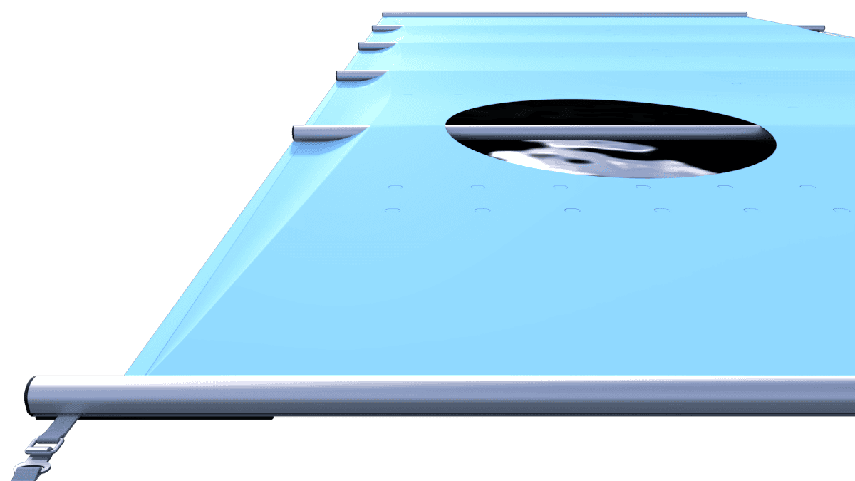 Bâche de sécurité bleue pour piscine, au m².